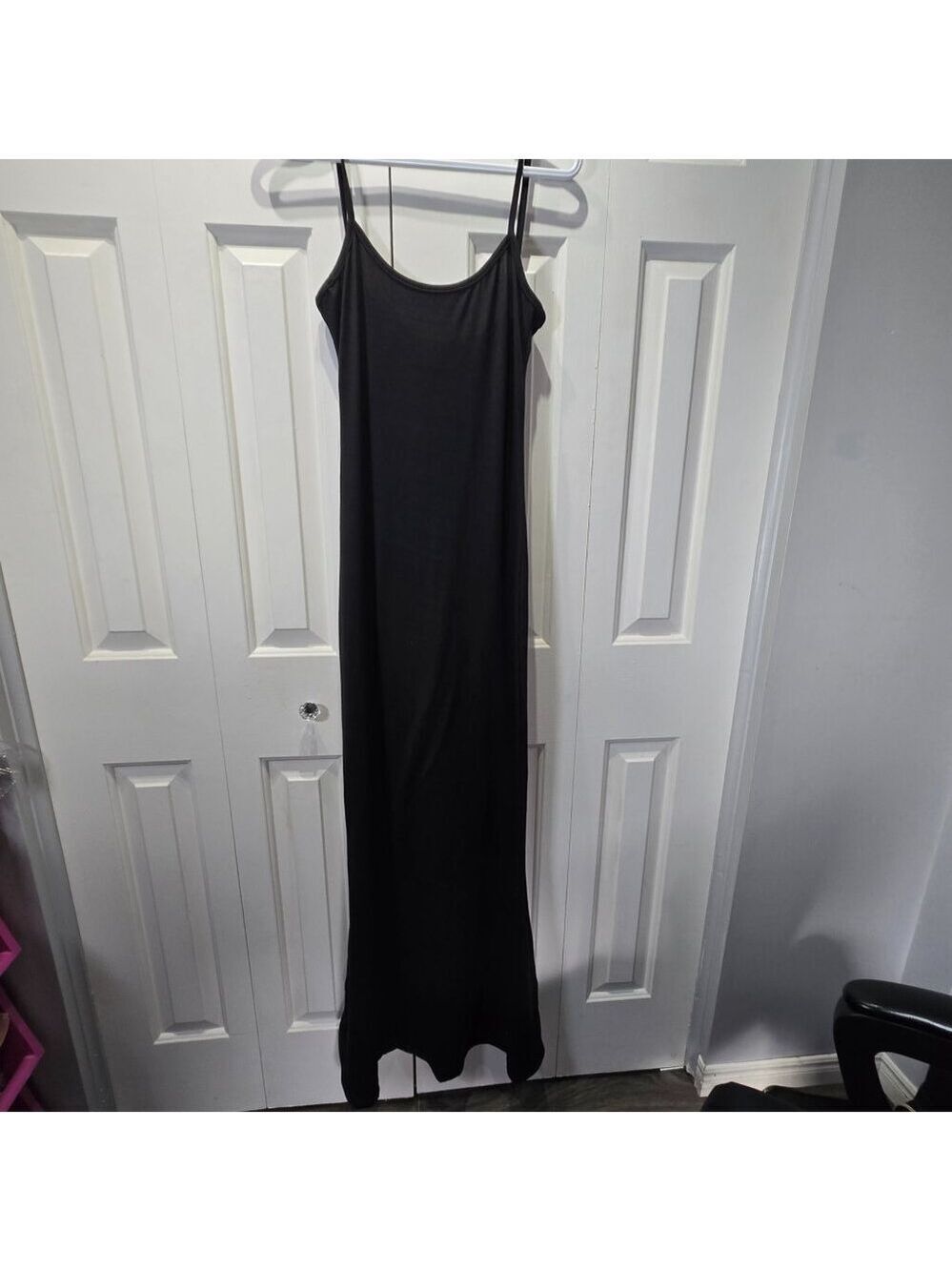 New Black Mermaid Style Spaghetti Strap Summer Dress – Size Large